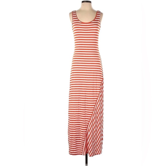 Woman’s Calvin Klein Size 2 (XS-S) Sleeveless Long Maxi Dress ORANGE AND GRAY - Picture 2 of 11